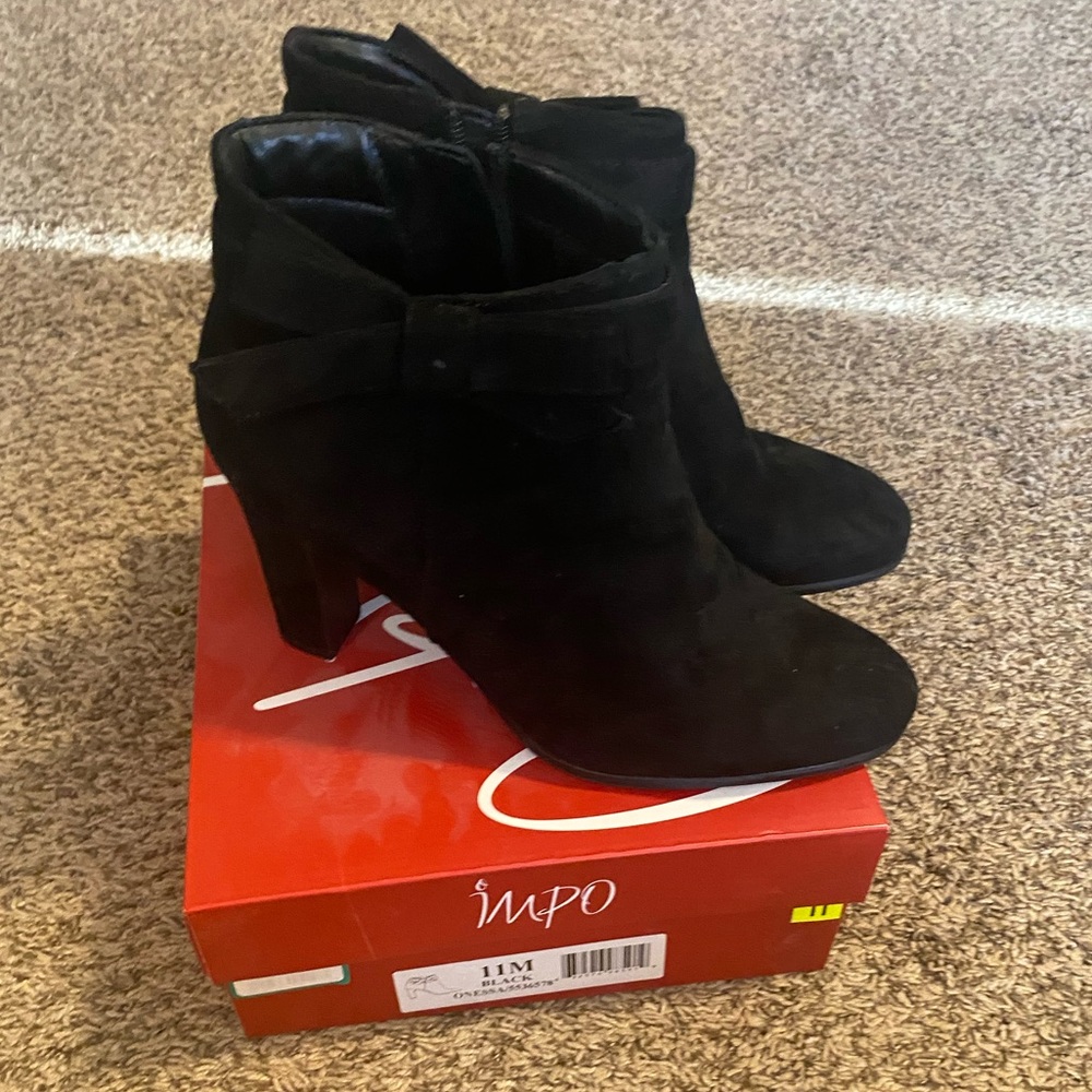 Black Suede Booties - 11